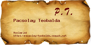 Pacsolay Teobalda névjegykártya